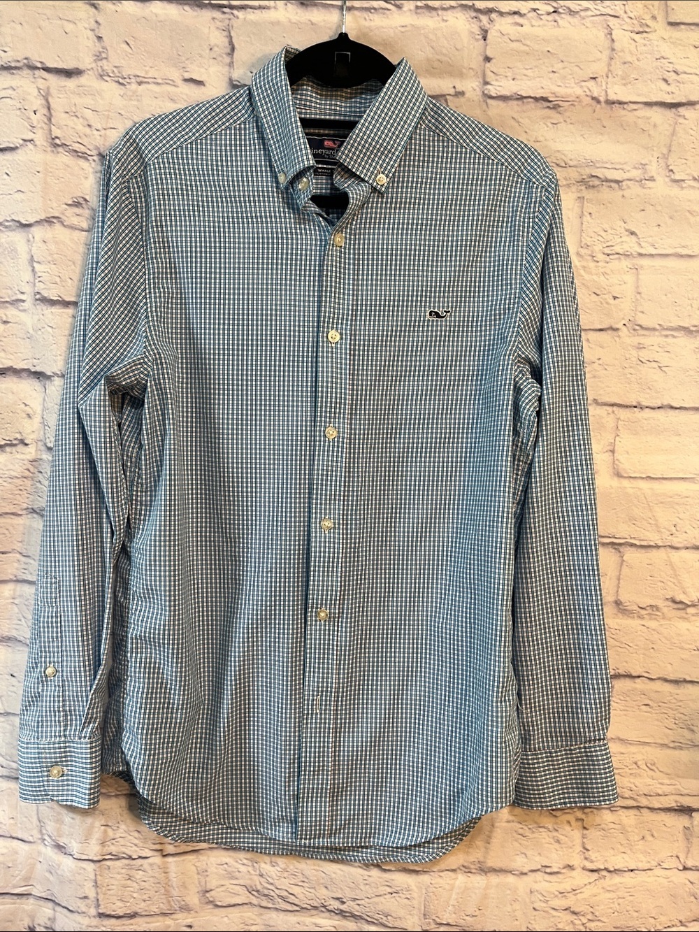 Vineyard Vines Whale Shirt Casual Button Down Long Sleeves Men’s Size Small Blue
